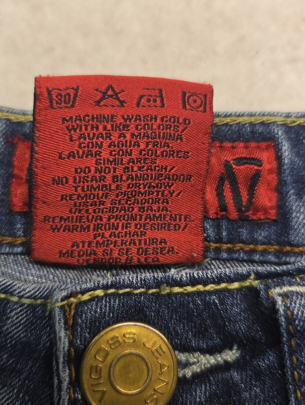 Vigoss Bootcut Low-rise Mid Wash Blingy Girls Jeans Size 12 - Picture 7 of 12